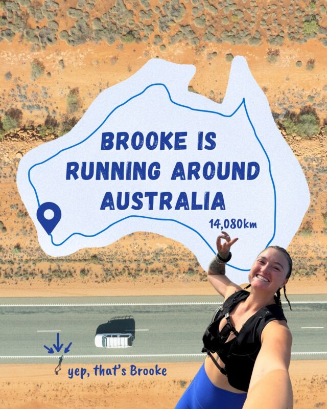 @brookemcintosh__ is running around Australia⁠! You read that right, around Australia - 14,080km on foot! 🏃‍♀️ ⁠
⁠
Brooke is running 80km a day for 180 days⁠, to raise awareness and funds for mental health, specifically Blue Tree Project. 

Brooke’s mantra is “just one more” - she encourages you to have just one more conversation to help encourage others to speak up about their mental health.
⁠
Every mental health conversation and every dollar makes a difference. Link in bio to donate. ⁠

Follow along as Brooke becomes the fastest female to run around Australia while helping to kick the stigma of mental health. 💪🏃‍♀️
⁠
⁠#bluetreeproject #bluetree #mentalhealth #conversationstarter #justonemore #brookerunsaroundaustralia⁠ #run #charityrun #strava