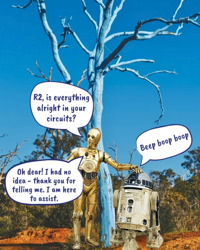 ⁠Feeling a bit like R2D2? It's okay to need help 🤖 ⁠

We all need a little maintenance and support, our mental health is no different. Whether it's support from friends like C3PO, family, or a trained professional, in the wise words of Yoda "talk to someone, you must." ⁠
⁠
May this reminder be with you, always. ⁠
⁠
📍A galaxy far, far away⁠
⁠
#BlueTreeProject #BlueTree #MentalHealth #MentalHealthAwareness #MentalHealthMatters #KickTheStigma #StarWars #MayTheFourth #MayTheFourthBeWithYou