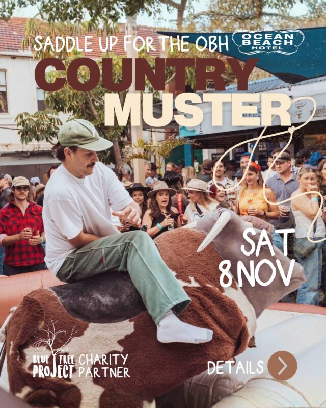 It's time to round up your mates and get your tickets to this years @oceanbeachhotel Country Muster on Sat 8th Nov! 🤠⁠
⁠
Buckle up for line dancing, live music, the iconic bucking bull, DJ and more! Plus, great food/beverage deals you won't want to miss.⁠
⁠
2-11:30PM | Ocean Beach Hotel, 140 Marine Parade Cottesloe, WA 6011⁠
⁠
Final tickets still available via link in bio | $38.37⁠
⁠
This year, Blue Tree Project is proud to be a charity partner, so come along and show us your country spirit. Stay tuned for raffle prize announcements.⁠
⁠
We hope to see you there!