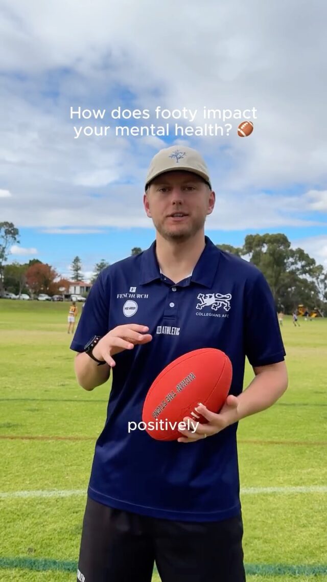 "There's no better feeling after a bad day of work than going to training and hanging out with my mates"

We asked the players & spectators at @collegiansafc how footy impacts their mental health 🏈 

What helps your mental health? 💙