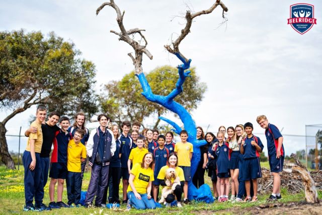 Belridge Secondary College came together to give this tree a ‘blue lease on life’. It stands tall and proud on the school grounds, serving as a visual reminder for students to check in with themselves and their mates. 🤝⁠
⁠
Schools right across Australia are now using the blue trees to start those important conversations about taking care of your mental health. Does your school have a blue tree? We would love to see it. 💙⁠