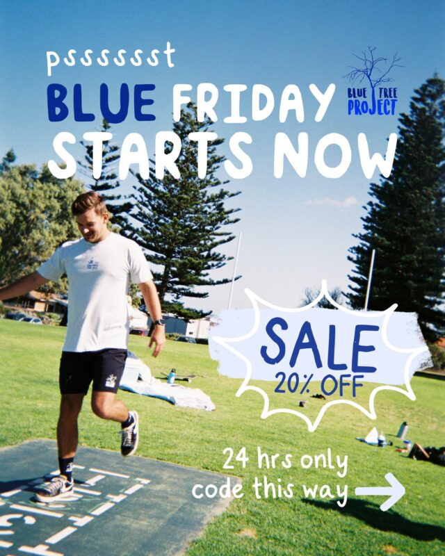 BLUE FRIDAY SALE STARTS NOW!⁠
⁠
Get 20% off all merch for the next 24 hours! ⏰️ ⁠
⁠
Now's the perfect time to update your wardrobe with our everyday essentials while stocks last. Sale ends 9 AM Sat 22 Nov (AWST).⁠
⁠
Use code 'BLUEFRIDAY' at checkout 🛒 ⁠
⁠
Shop sale via link in bio.